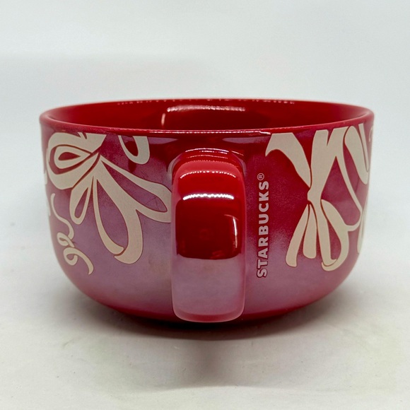 Starbucks Red Ribbon 2023 Holiday Ceramic Coffee Mug/Soup Cup - Picture 4 of 7